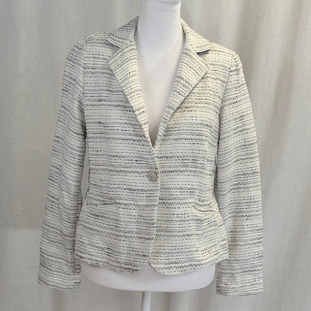 CAbi Size 4 Jacket/Blazer Gray and White